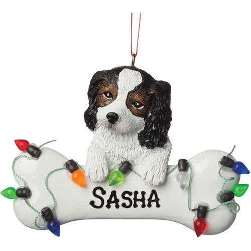 DogBone LAB RETRIEVER CHOCOLATE w//Dog Bone /& Lights Resin Christmas Ornament